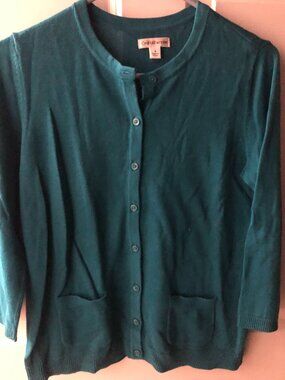 Croft Barrow Cardigan 3/4 Sleeve Sweater - Women Small - Nice